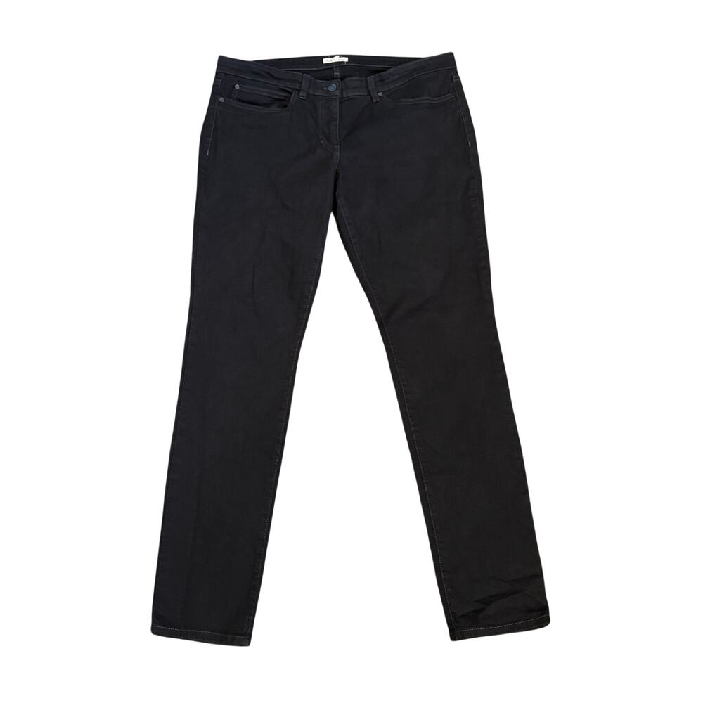 Eileen Fisher Jeans Womens 14 Slim Leg Black Stretch Denim Pants Minimalist